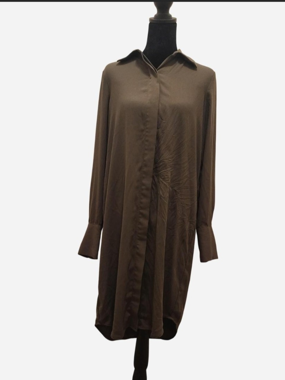 Prologue Olive Shirt Dress with Long Cuffs